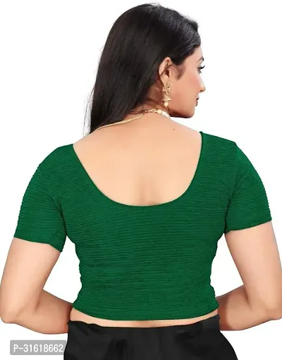 Reliable Green Lycra Blend Stitched Blouses For Women-thumb3