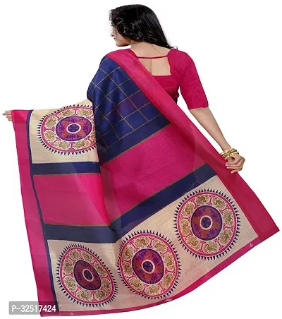 Beautiful Multicoloured Silk Blend Printed Saree With Blouse Piece For Women Pack Of 2-thumb4