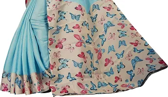 Elegant Cotton Blend Printed Saree with Blouse piece For Women-thumb4