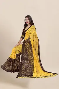 Stylish Yellow Georgette Printed Saree with Blouse piece For Women-thumb4