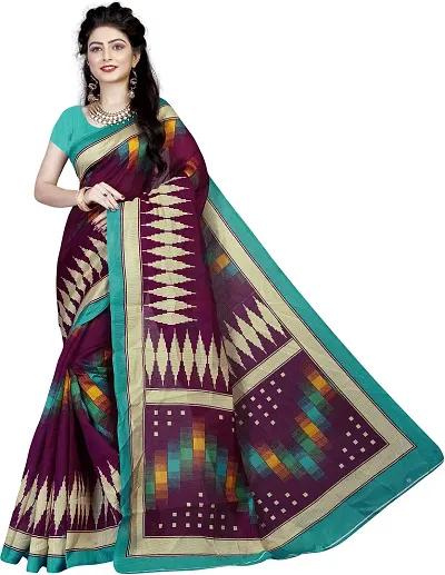 Alluring Art Silk Saree with Blouse piece 