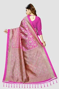 Beautiful Pink Art Silk Woven Design Saree With Blouse Piece For Women-thumb2