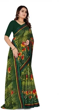 Elegant Multicoloured Georgette Saree with Blouse piece For Women-thumb2