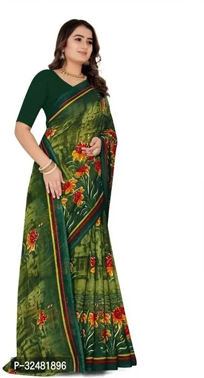 Elegant Multicoloured Georgette Saree with Blouse piece For Women-thumb3