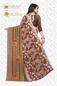 Beautiful Georgette Brown Printed  Saree with Blouse piece For Women-thumb2