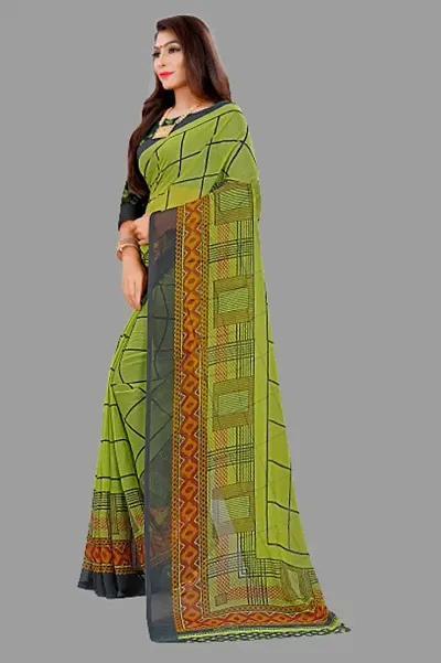 Stylish Polycotton Saree without Blouse piece For Women