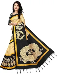 Elegant Cotton Blend Printed Saree with Blouse piece For Women-thumb2