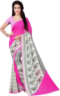 Stylish Multicoloured Georgette Printed Saree with Blouse piece For Women Pack of 2-thumb1