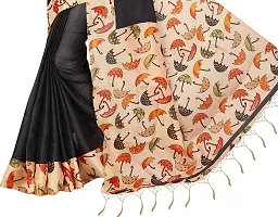 Elegant Silk Blend Printed Saree with Blouse piece For Women-thumb3