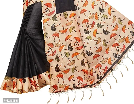 Elegant Silk Blend Printed Saree with Blouse piece For Women-thumb4