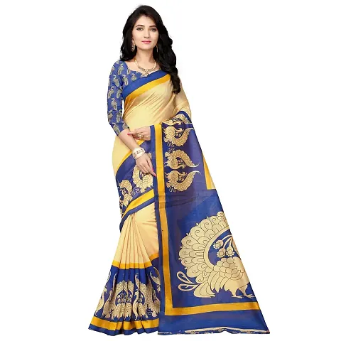 New In Art Silk Saree with Blouse piece 