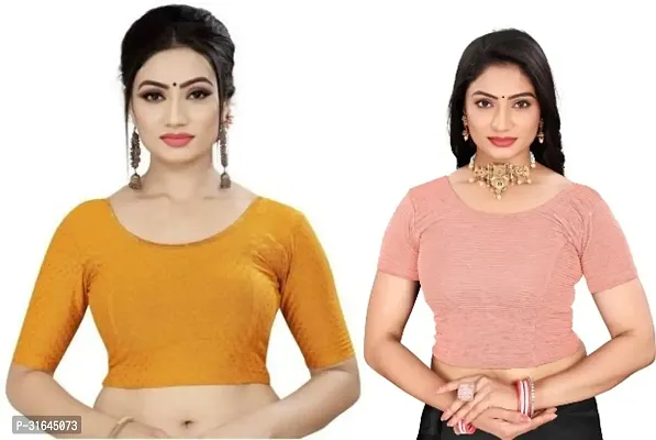 Reliable Multicoloured Lycra Blend Stitched Blouses For Women Pack Of 2-thumb0