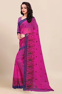 Beautiful Pink Georgette Printed Saree With Blouse Piece For Women-thumb3