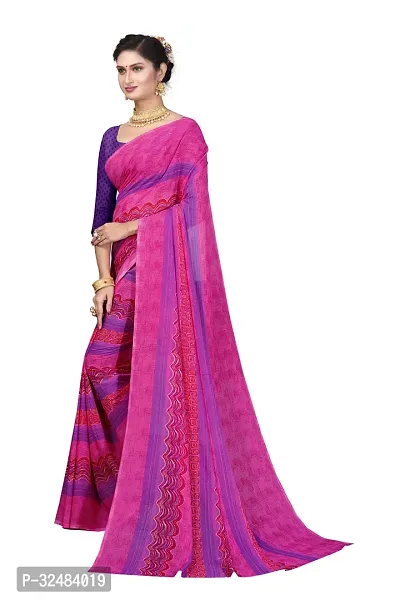 Beautiful Multicoloured Georgette Printed Saree With Blouse Piece For Women Pack Of 2-thumb3