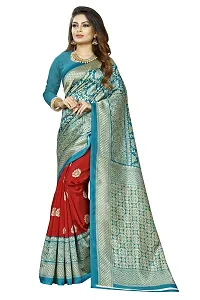 Beautiful Multicoloured Art Silk Printed Saree With Blouse Piece For Women Pack Of 2-thumb1