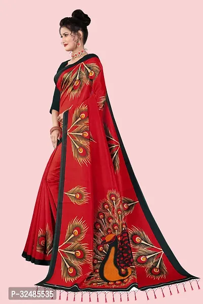 Elegant Art Silk Printed Saree with Blouse piece For Women-thumb4