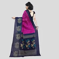 Beautiful Cotton Blend Pink Printed  Saree with Blouse piece For Women-thumb1