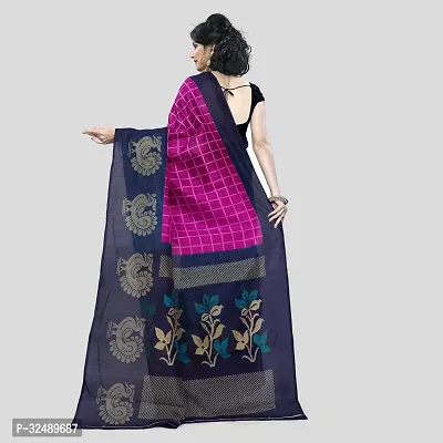 Beautiful Cotton Blend Pink Printed  Saree with Blouse piece For Women-thumb2