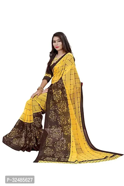 Elegant Georgette Printed Saree with Blouse piece For Women-thumb4