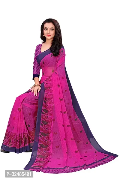 Elegant Georgette Printed Saree with Blouse piece For Women-thumb3