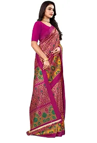 Beautiful Art Silk Pink Printed  Saree without Blouse piece For Women-thumb2