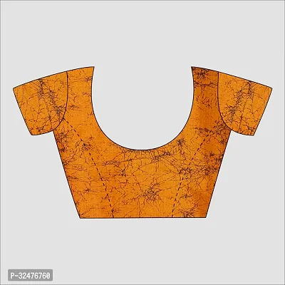 Beautiful Orange Art Silk Printed Saree With Blouse Piece For Women-thumb3