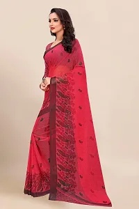 Beautiful Maroon Georgette Printed Saree With Blouse Piece For Women-thumb3