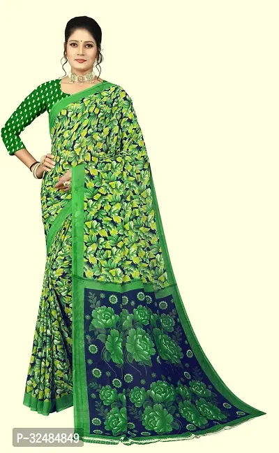 Elegant Georgette Printed Saree with Blouse piece For Women