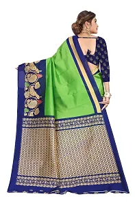 Beautiful Green Art Silk Printed Saree With Blouse Piece For Women-thumb1