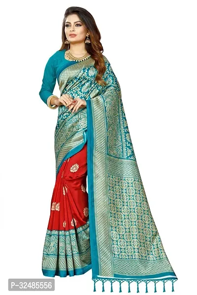 Elegant Art Silk Printed Saree with Blouse piece For Women-thumb0