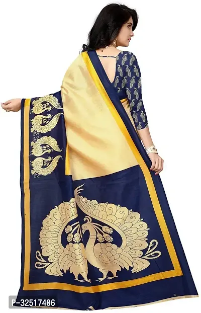 Beautiful Multicoloured Silk Blend Printed Saree With Blouse Piece For Women Pack Of 2-thumb2