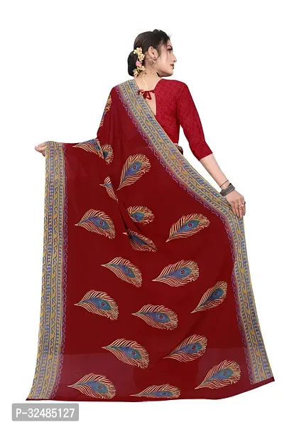 Elegant Georgette Printed Saree with Blouse piece For Women-thumb5