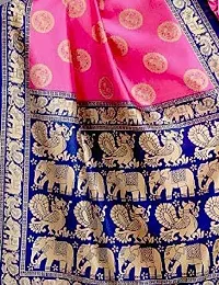 Beautiful Pink Art Silk Printed Saree With Blouse Piece For Women-thumb2