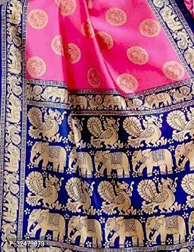 Beautiful Pink Art Silk Printed Saree With Blouse Piece For Women-thumb3