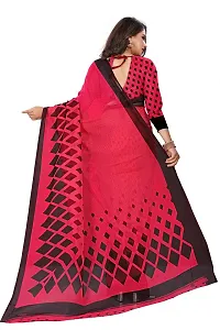 Beautiful Pink Georgette Printed Saree With Blouse Piece For Women-thumb2