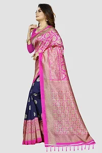 Beautiful Pink Art Silk Woven Design Saree With Blouse Piece For Women-thumb3