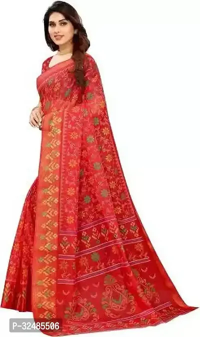 Elegant Cotton Silk Printed Saree with Blouse piece For Women-thumb4