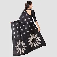 Beautiful Black Art Silk Printed Saree With Blouse Piece For Women-thumb1