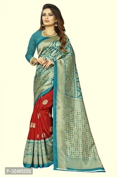 Elegant Art Silk Printed Saree with Blouse piece For Women-thumb0