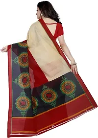 Beautiful Multicoloured Cotton Blend Printed Saree With Blouse Piece For Women-thumb2