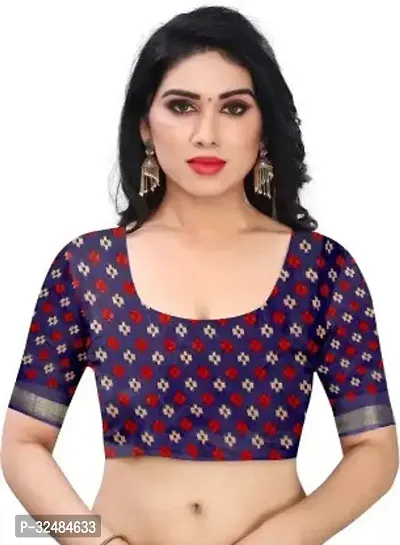 Elegant Cotton Silk Printed Saree with Blouse piece For Women-thumb3