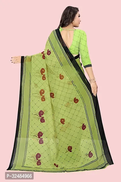 Elegant Georgette Printed Saree with Blouse piece For Women-thumb3