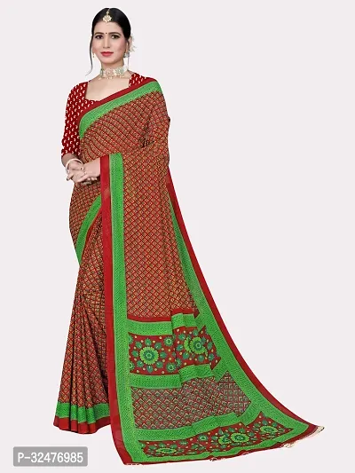 Beautiful Multicoloured Georgette Printed Saree With Blouse Piece For Women