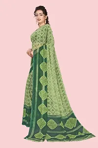 Beautiful Light Green Georgette Printed Saree With Blouse Piece For Women-thumb3