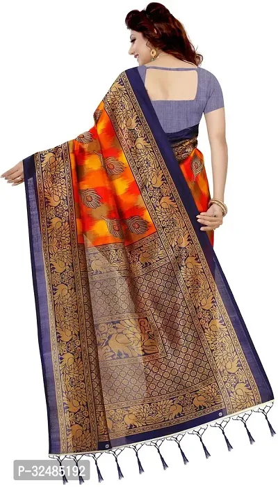 Elegant Art Silk Printed Saree with Blouse piece For Women-thumb2