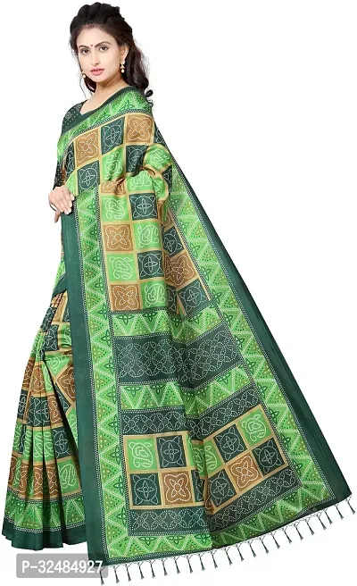 Elegant Art Silk Printed Saree with Blouse piece For Women