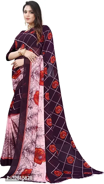 Stylish Georgette Printed Saree with Blouse piece For Women Pack Of 2-thumb3