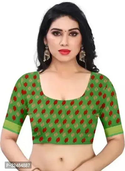 Elegant Cotton Silk Printed Saree with Blouse piece For Women-thumb3