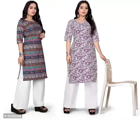 Stylish Crepe Stitched Kurta For Women Pack Of 2