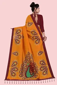 Elegant Art Silk Printed Saree with Blouse piece For Women-thumb1